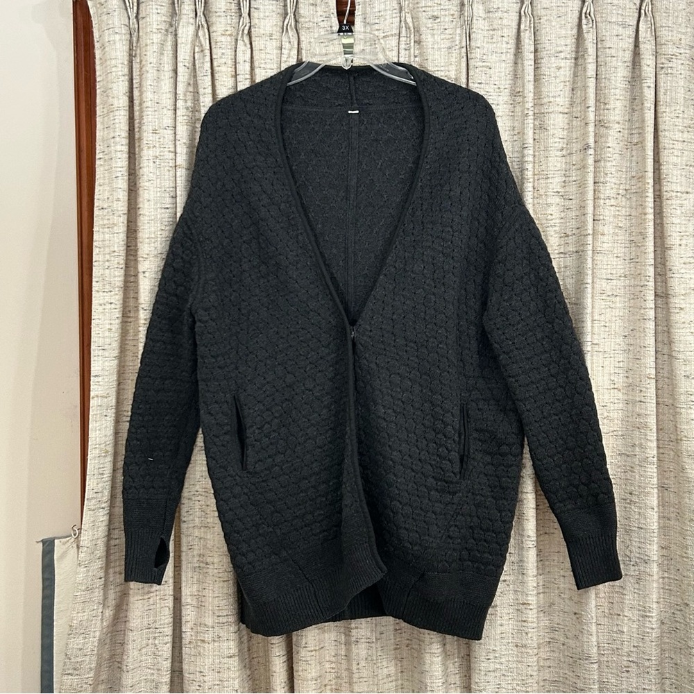 Lululemon Cardi All Day Cardigan - Heathered Inkwell / Black